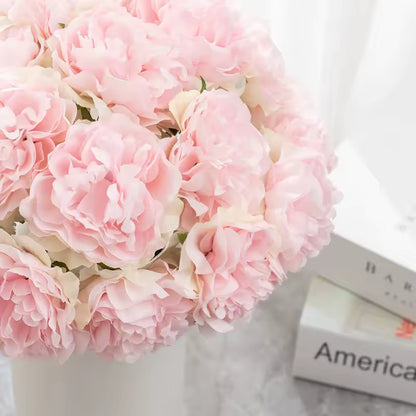 Pink Silk Artificial Peony Bouquet Flowers