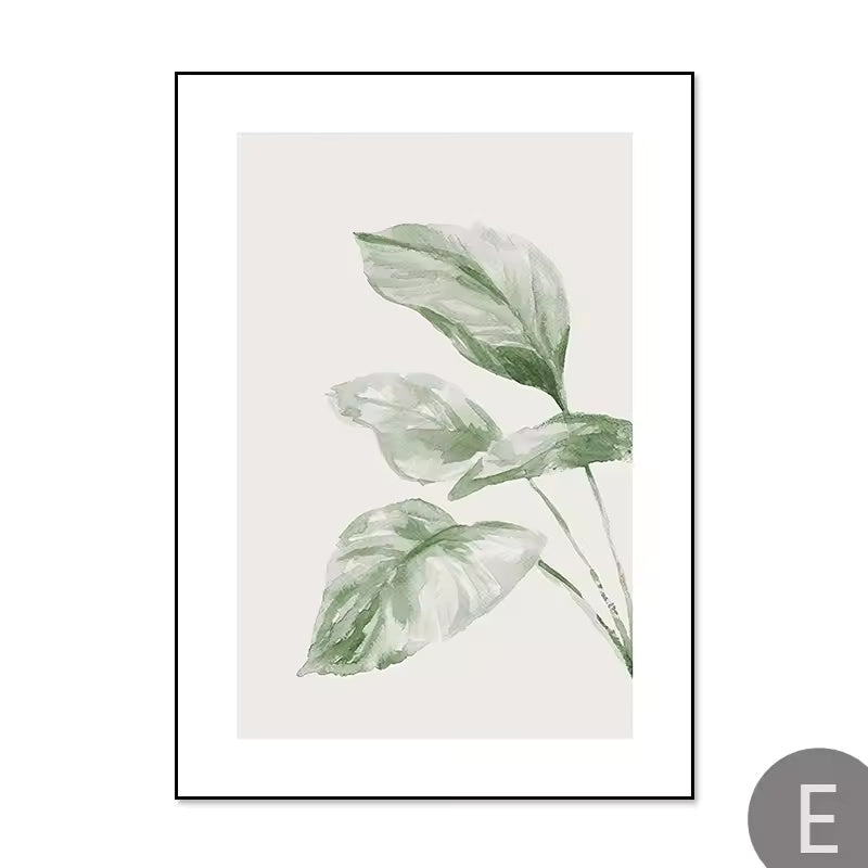 Velura Monochrome Leaf Art – Minimal Botanical Poster ( No frame )