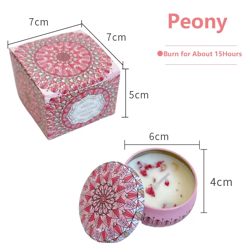 1/4PCS Vintage Scented Candles Soy Wax Candle Jars Flower Fragrance Scent