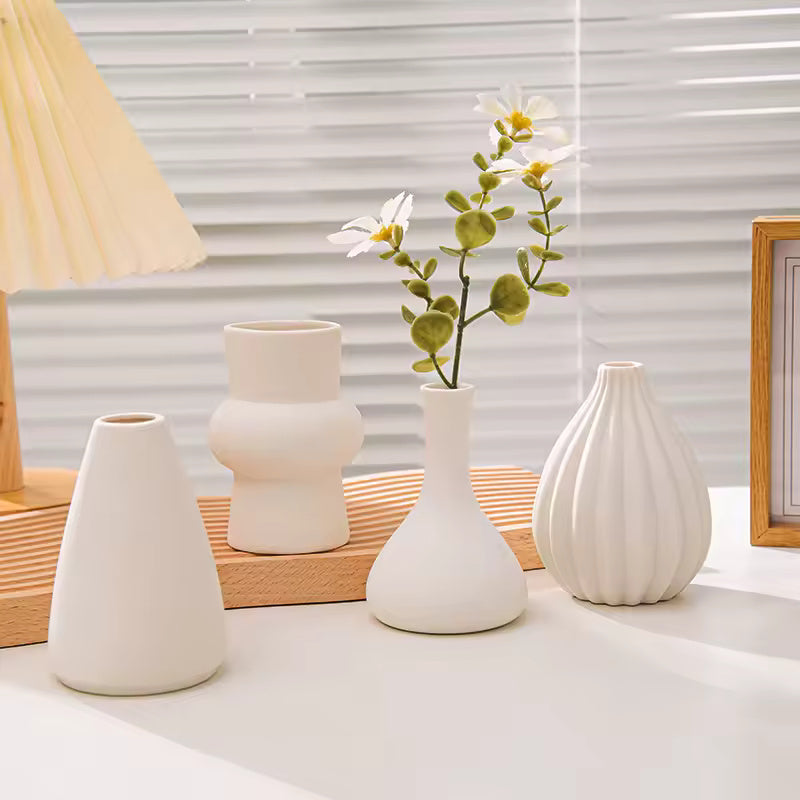 White Ceramic Vases Nordic