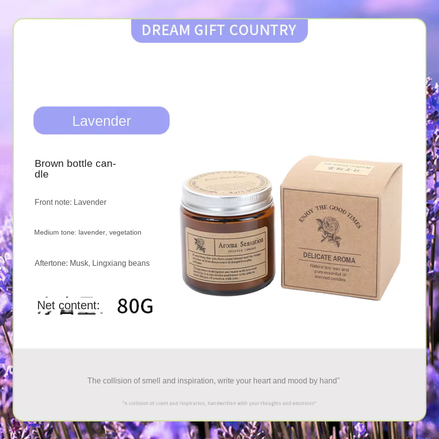 Aromatherapy essential oil candle smokeless soybean candle