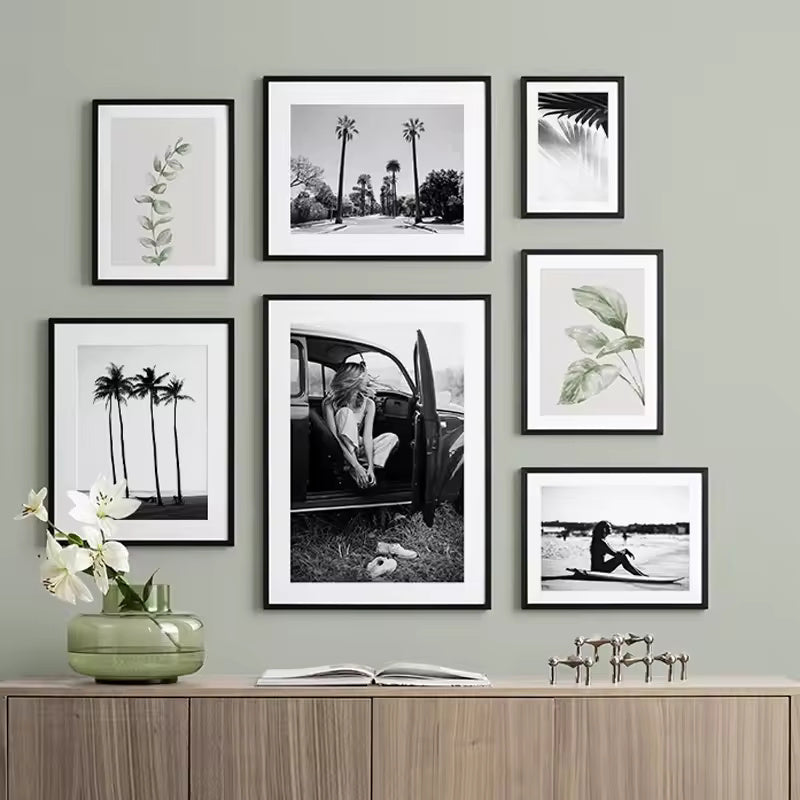Velura Monochrome Leaf Art – Minimal Botanical Poster ( No frame )