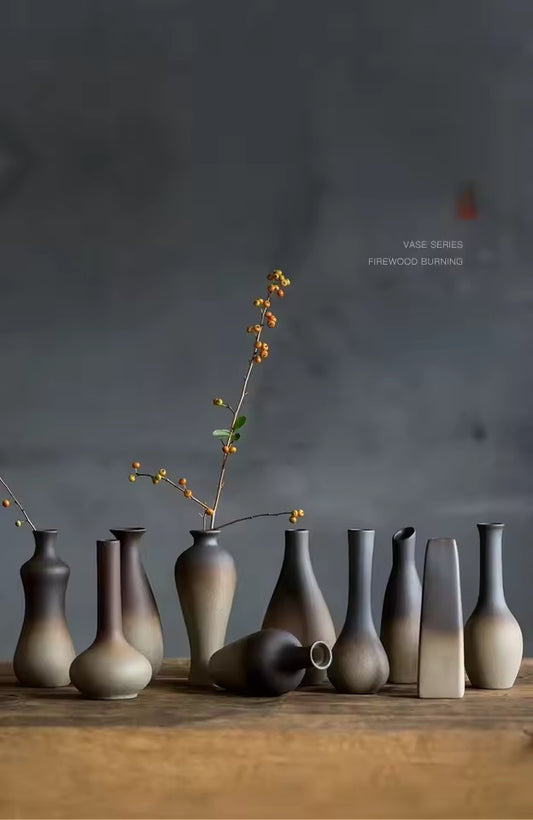 Velura Zen Bloom Ceramic Vase – Faux Floral Décor