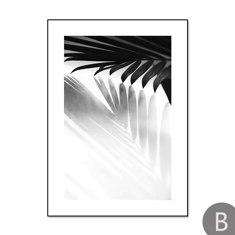 Velura Monochrome Leaf Art – Minimal Botanical Poster ( No frame )