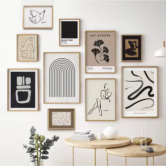 Velura Geometric Line Art Poster – Picasso & Matisse Style ( No frame )