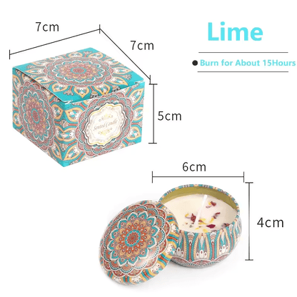 1/4PCS Vintage Scented Candles Soy Wax Candle Jars Flower Fragrance Scent