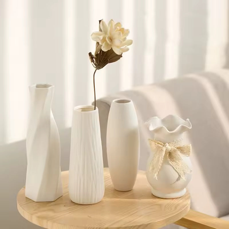 White Ceramic Vases Nordic