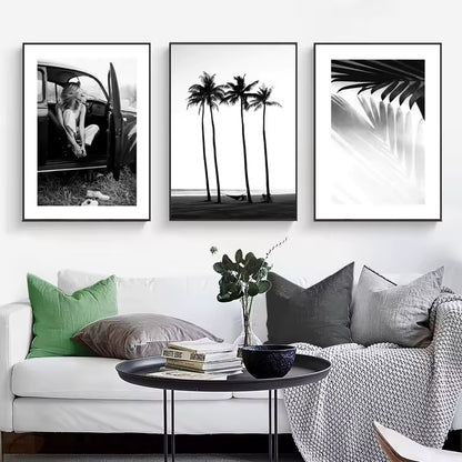 Velura Monochrome Leaf Art – Minimal Botanical Poster ( No frame )