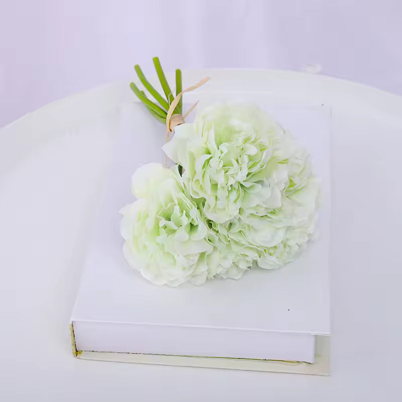 Pink Silk Artificial Peony Bouquet Flowers