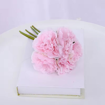Pink Silk Artificial Peony Bouquet Flowers