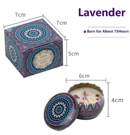 1/4PCS Vintage Scented Candles Soy Wax Candle Jars Flower Fragrance Scent