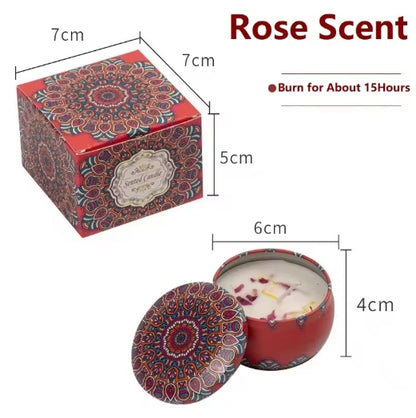 1/4PCS Vintage Scented Candles Soy Wax Candle Jars Flower Fragrance Scent
