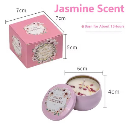 1/4PCS Vintage Scented Candles Soy Wax Candle Jars Flower Fragrance Scent