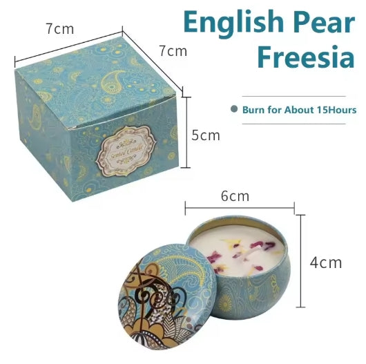 1/4PCS Vintage Scented Candles Soy Wax Candle Jars Flower Fragrance Scent