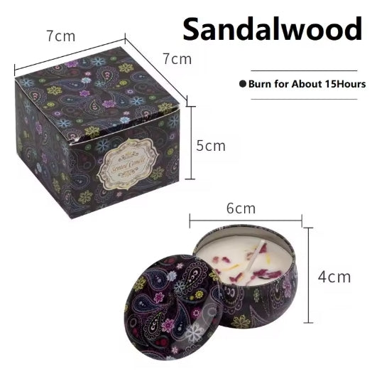 1/4PCS Vintage Scented Candles Soy Wax Candle Jars Flower Fragrance Scent