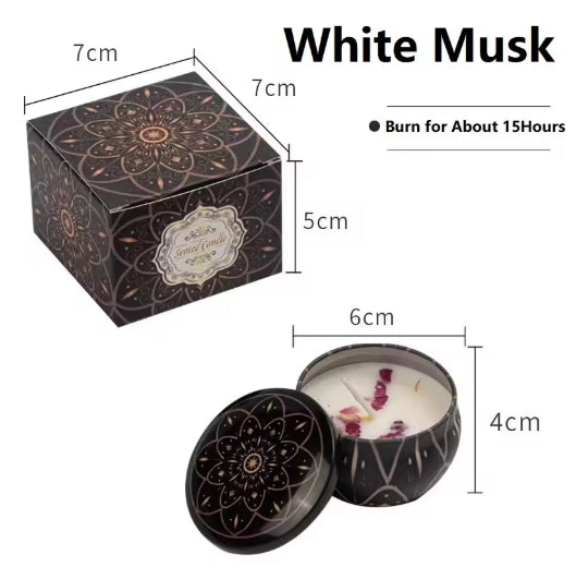 1/4PCS Vintage Scented Candles Soy Wax Candle Jars Flower Fragrance Scent