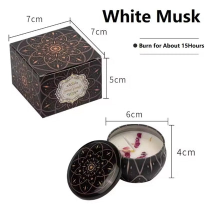 1/4PCS Vintage Scented Candles Soy Wax Candle Jars Flower Fragrance Scent