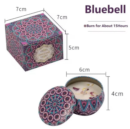 1/4PCS Vintage Scented Candles Soy Wax Candle Jars Flower Fragrance Scent