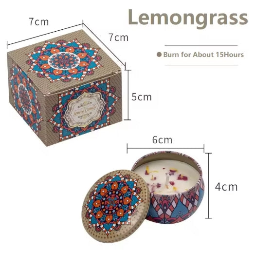 1/4PCS Vintage Scented Candles Soy Wax Candle Jars Flower Fragrance Scent