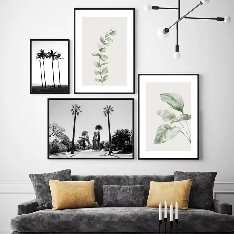 Velura Monochrome Leaf Art – Minimal Botanical Poster ( No frame )