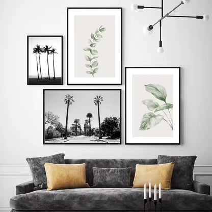 Velura Monochrome Leaf Art – Minimal Botanical Poster ( No frame )