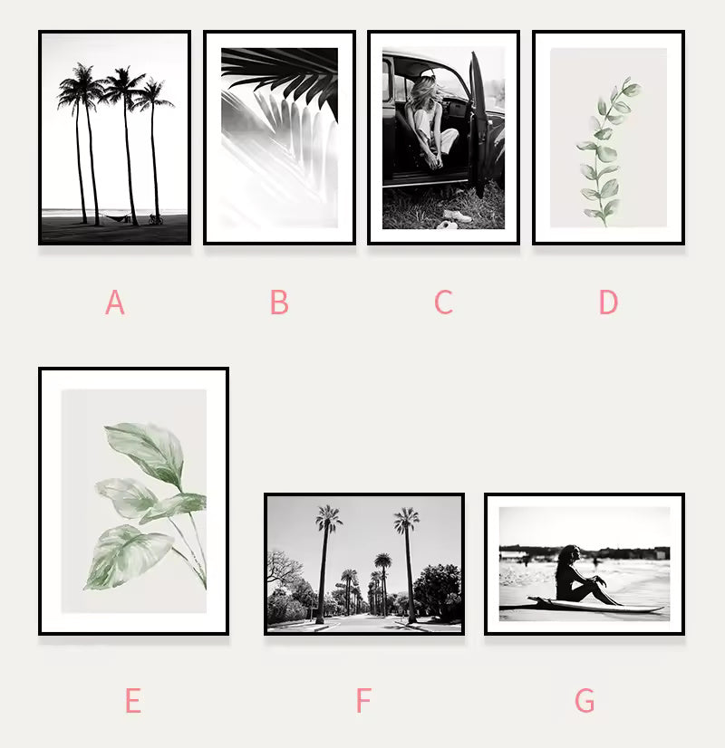 Velura Monochrome Leaf Art – Minimal Botanical Poster ( No frame )