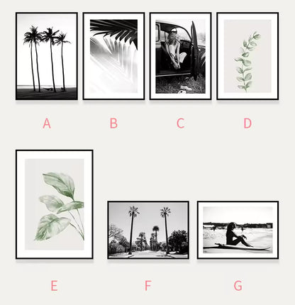 Velura Monochrome Leaf Art – Minimal Botanical Poster ( No frame )