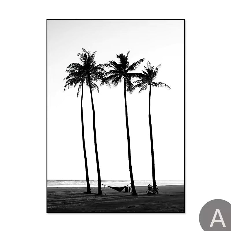 Velura Monochrome Leaf Art – Minimal Botanical Poster ( No frame )