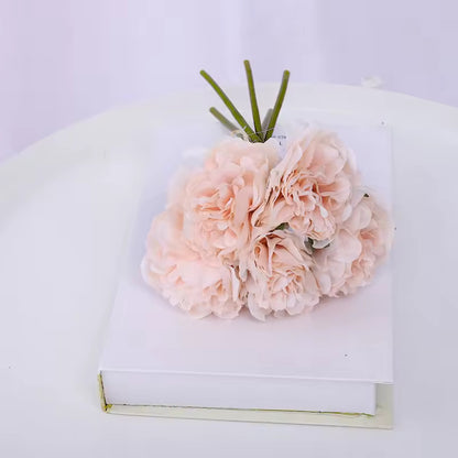 Pink Silk Artificial Peony Bouquet Flowers